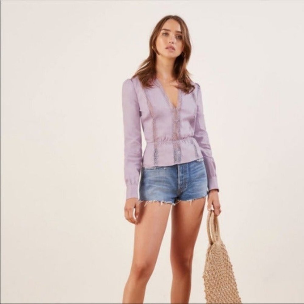 Reformation Odette Lilac Blouse